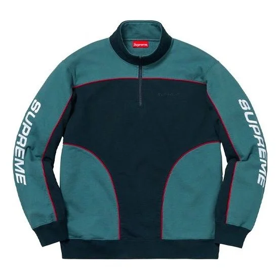 Supreme FW18 Speedway Half Zip Sweatshirt Navy/Dark Teal SUP-FW18-128 - 1