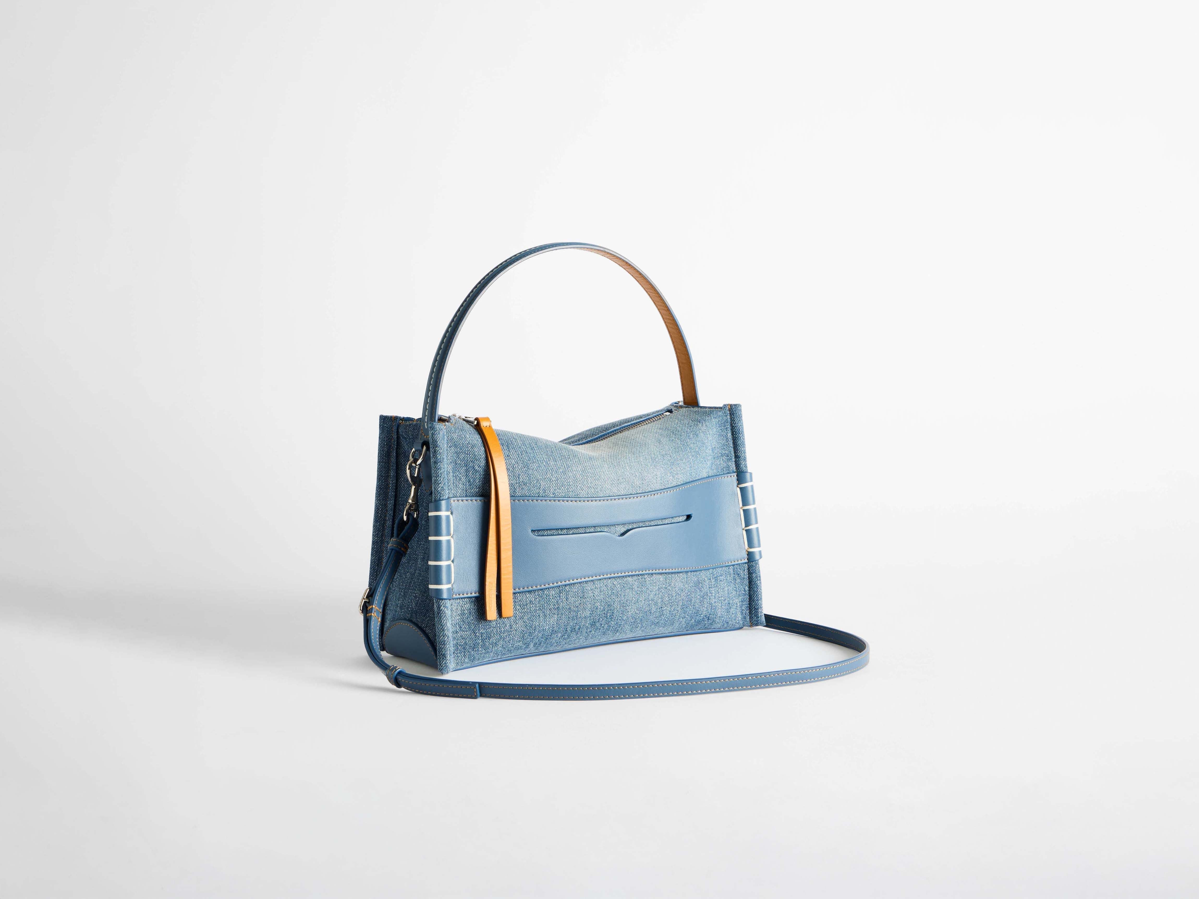 LOAFER BAG IN MID-BLUE DENIM - 6
