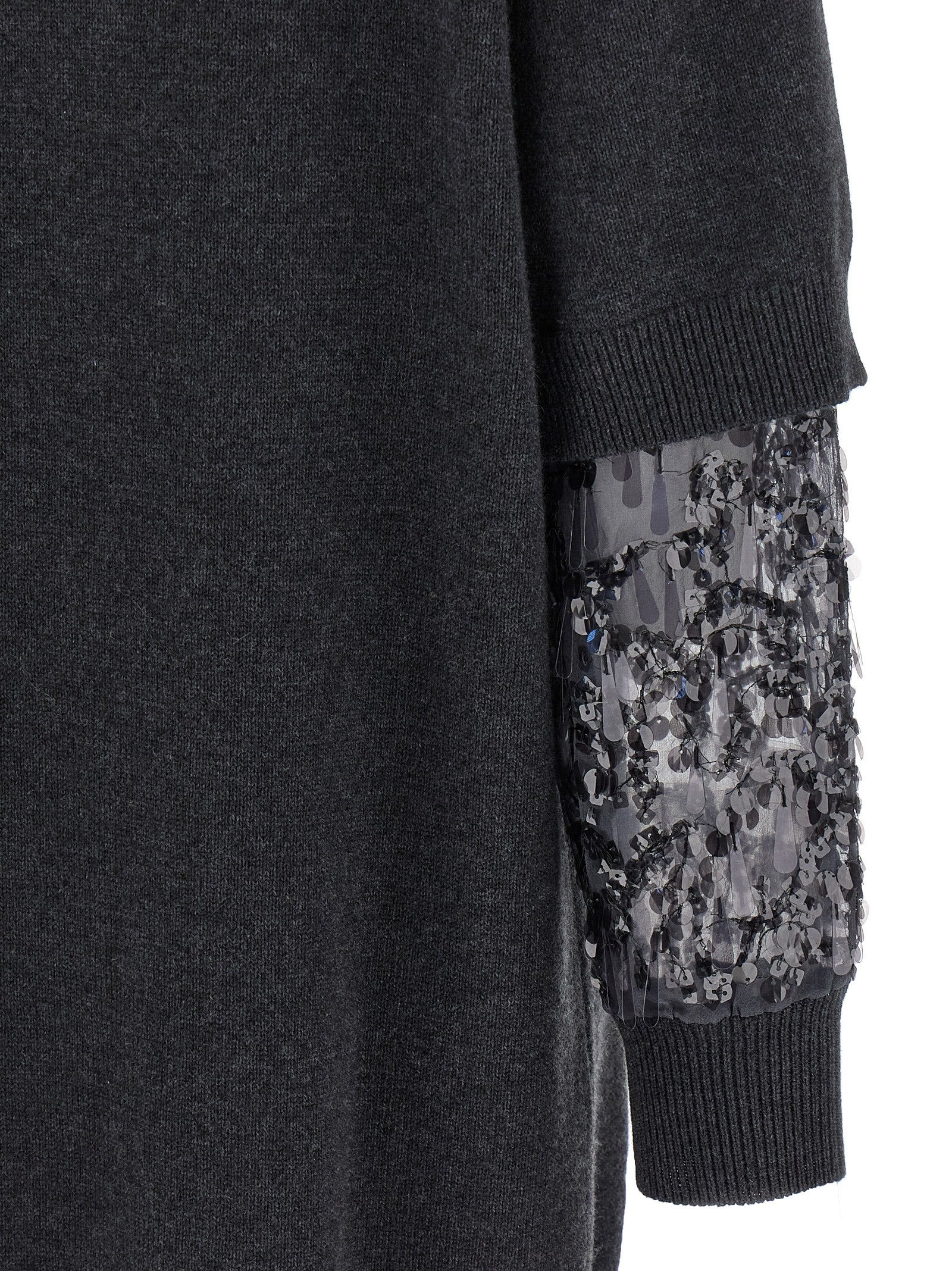 Sequin Sleeve Dress Dresses Gray - 4