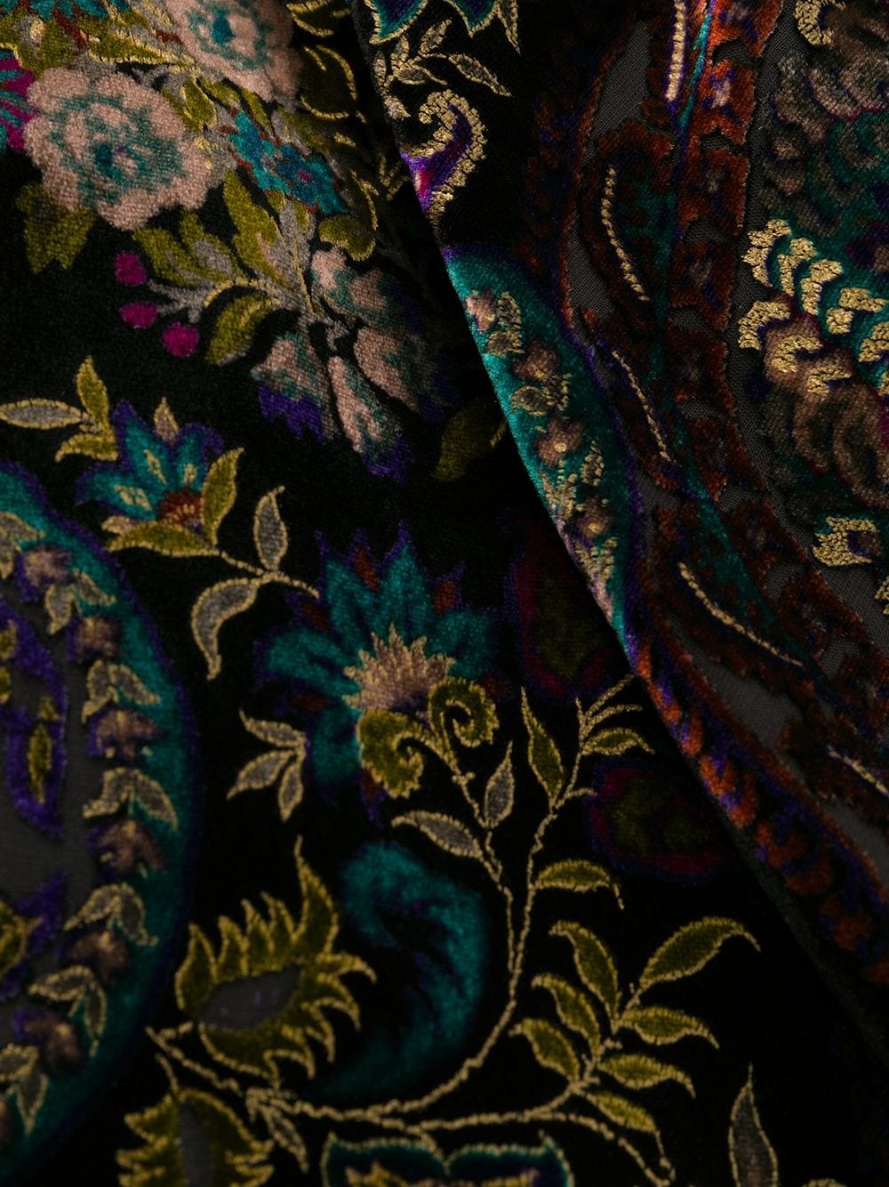 floral paisley print silk single-breasted coat - 7