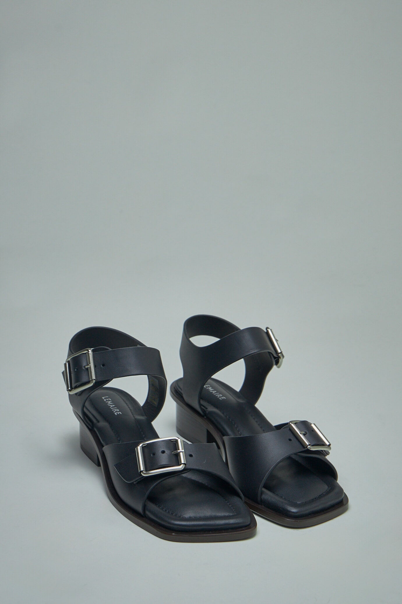 Lemaire Square Heeled Sandals with Straps | labelsfashion | REVERSIBLE