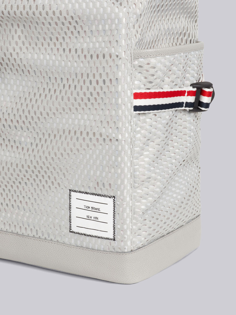 Thom Browne Medium Grey Heavy Athletic Mesh Stripe Webbing Strap Tote Backpack outlook