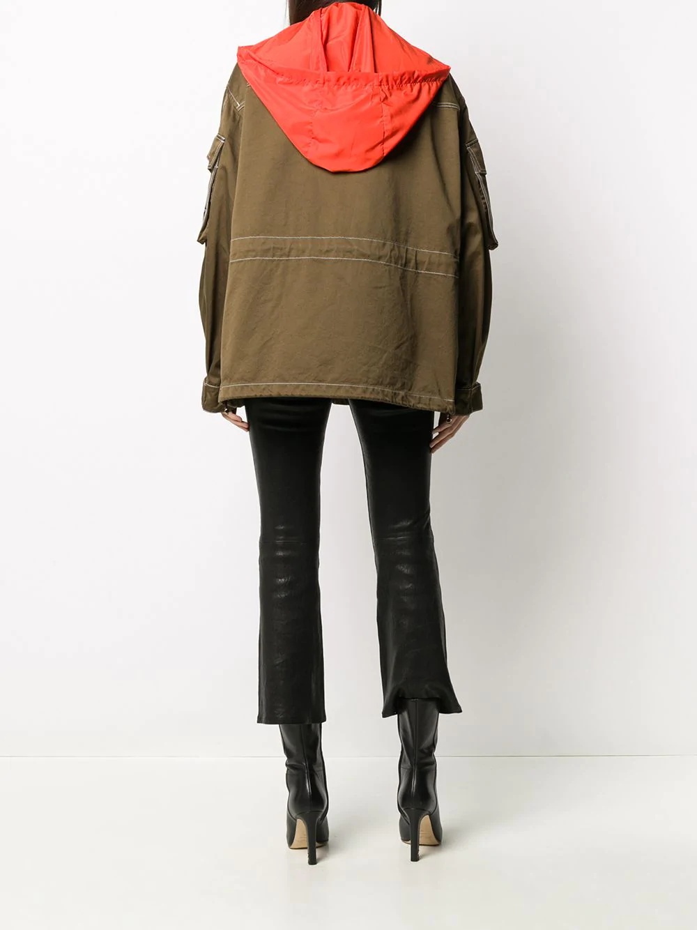 cargo-pocket oversized jacket - 6