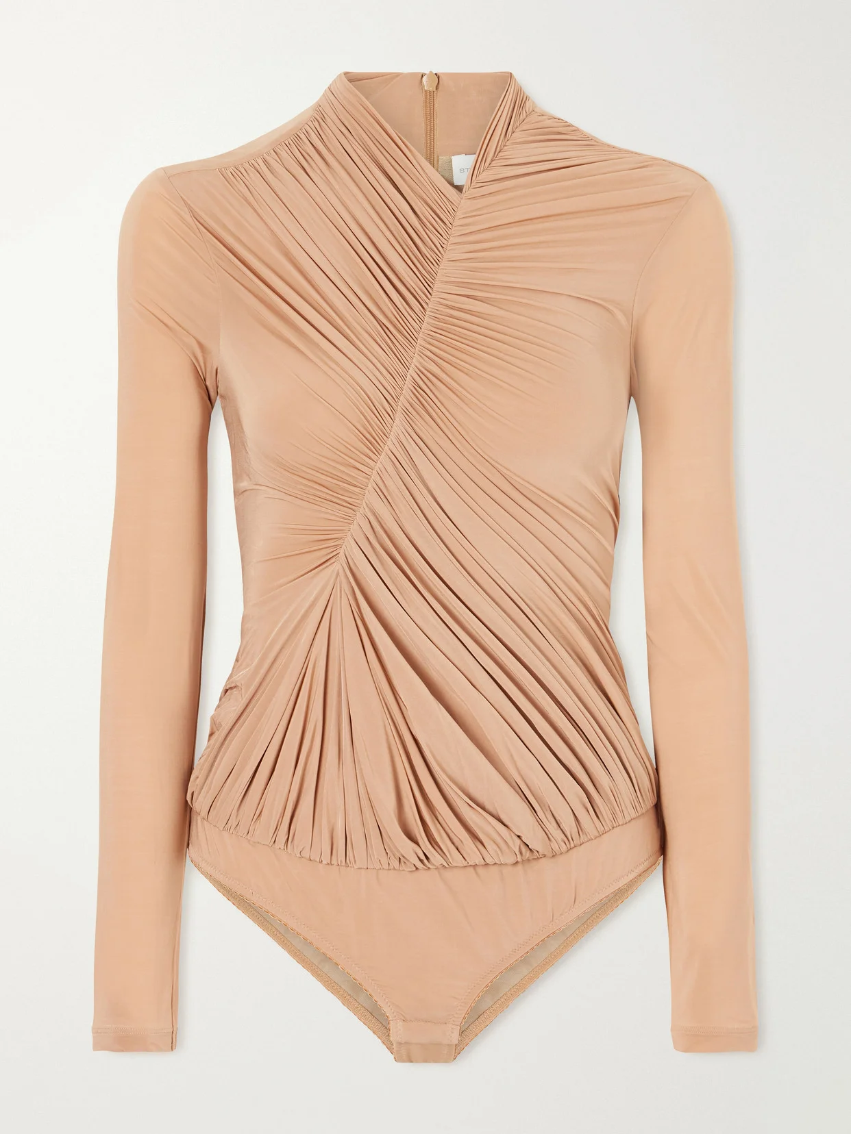 Draped Crepe-jersey Bodysuit - 1