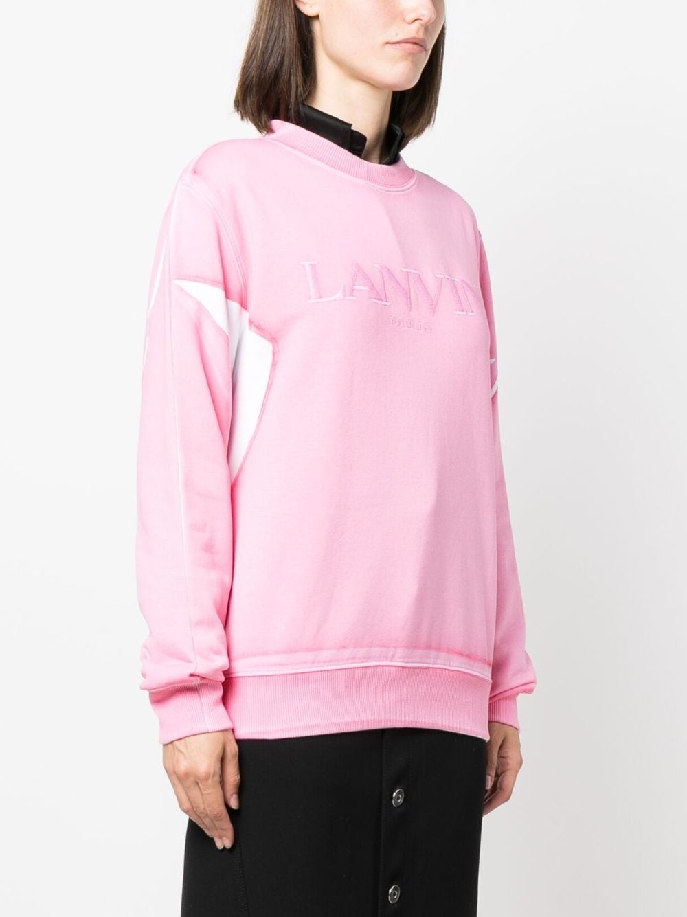 embroidered-logo crew-neck sweatshirt - 3