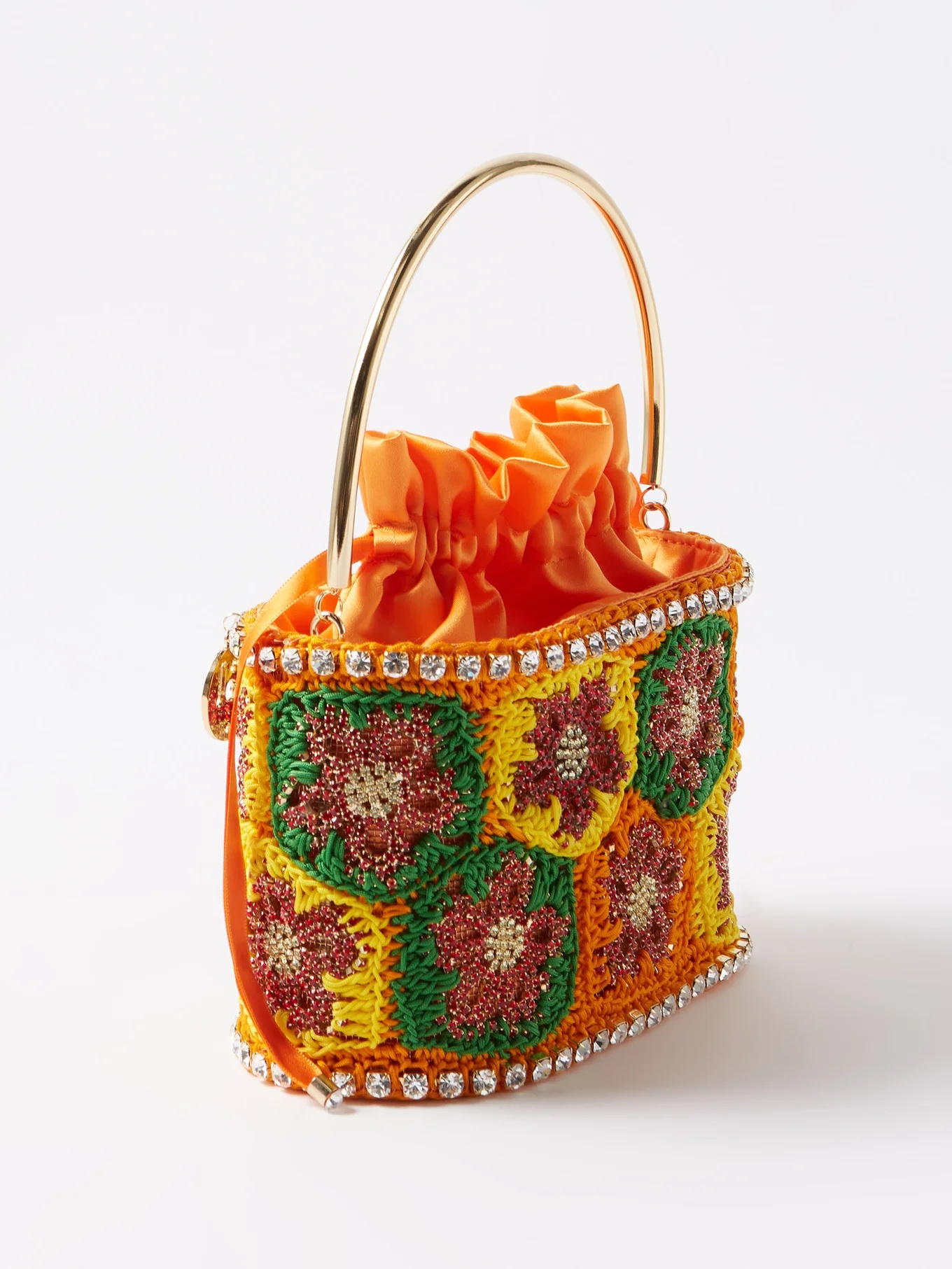 Holli crystal-embellished crochet handbag - 4