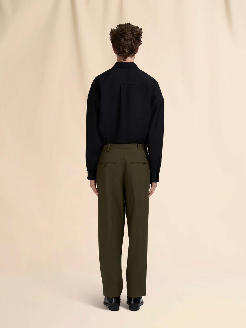 DEEP GREEN WOOL TROUSERS - 3