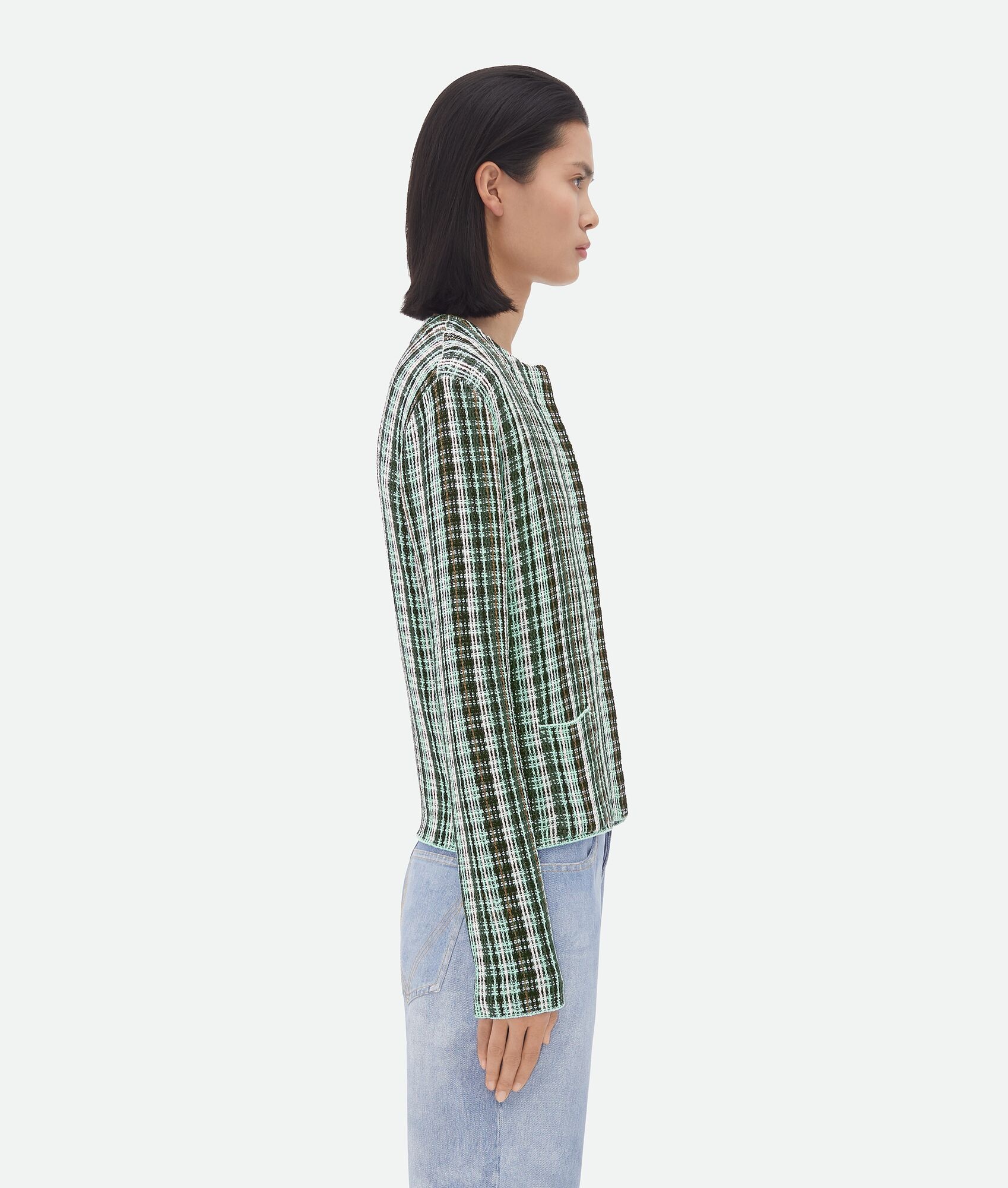 Cotton Viscose Check Jacket - 2