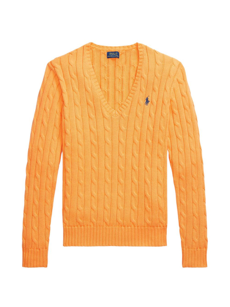 cable-knit V-neck sweater 1