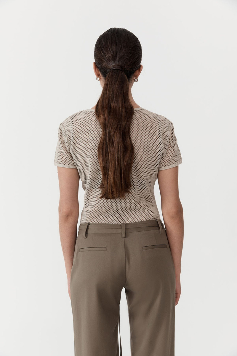 Mesh Short Sleeve Tee - Aloe 4