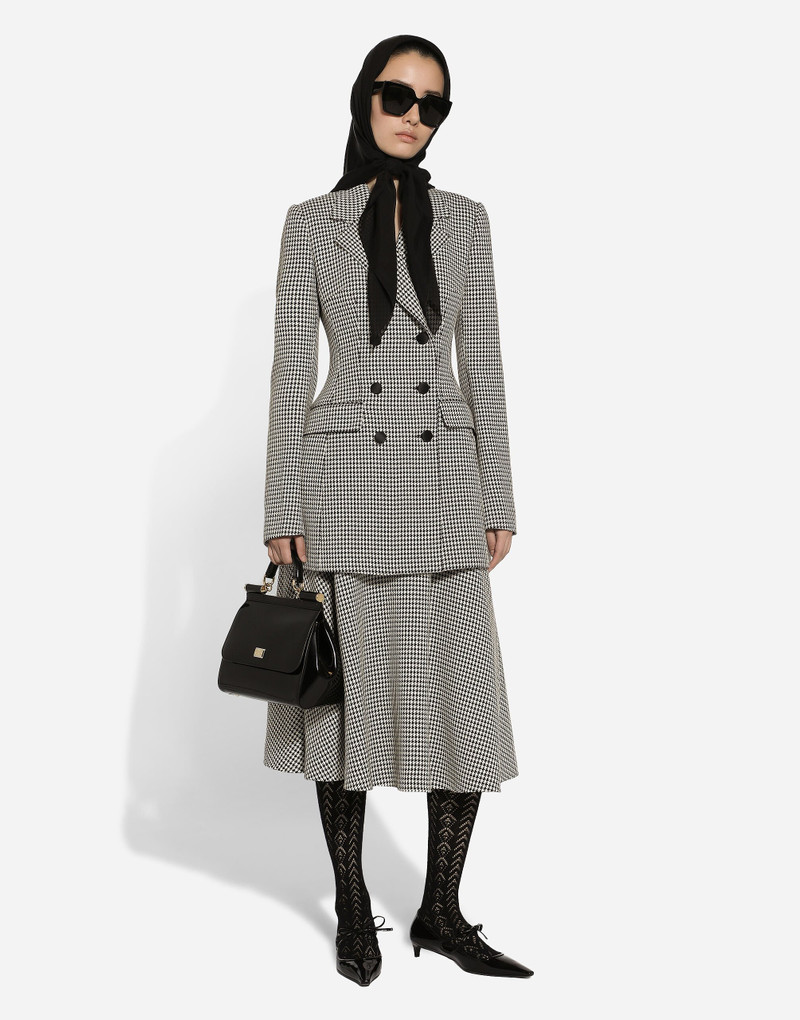 Dolce & Gabbana Calf-length wool houndstooth circle skirt outlook