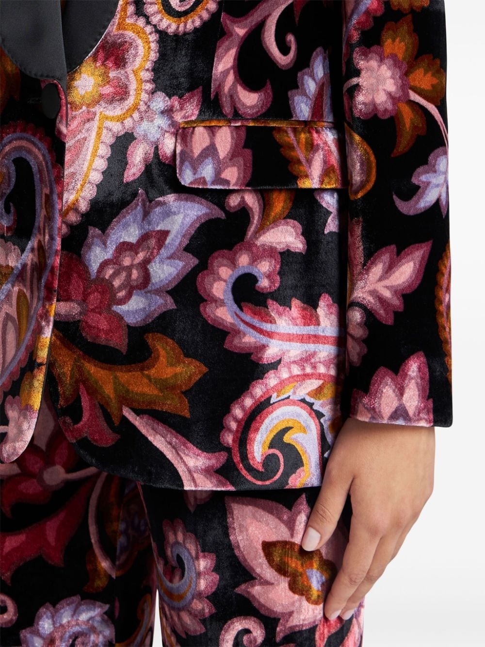 velvet jacquard blazer - 5