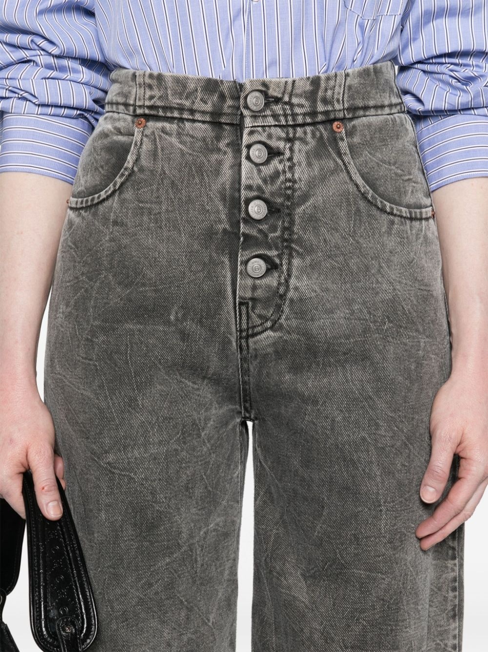 high-rise cotton boyfriend jeans - 5