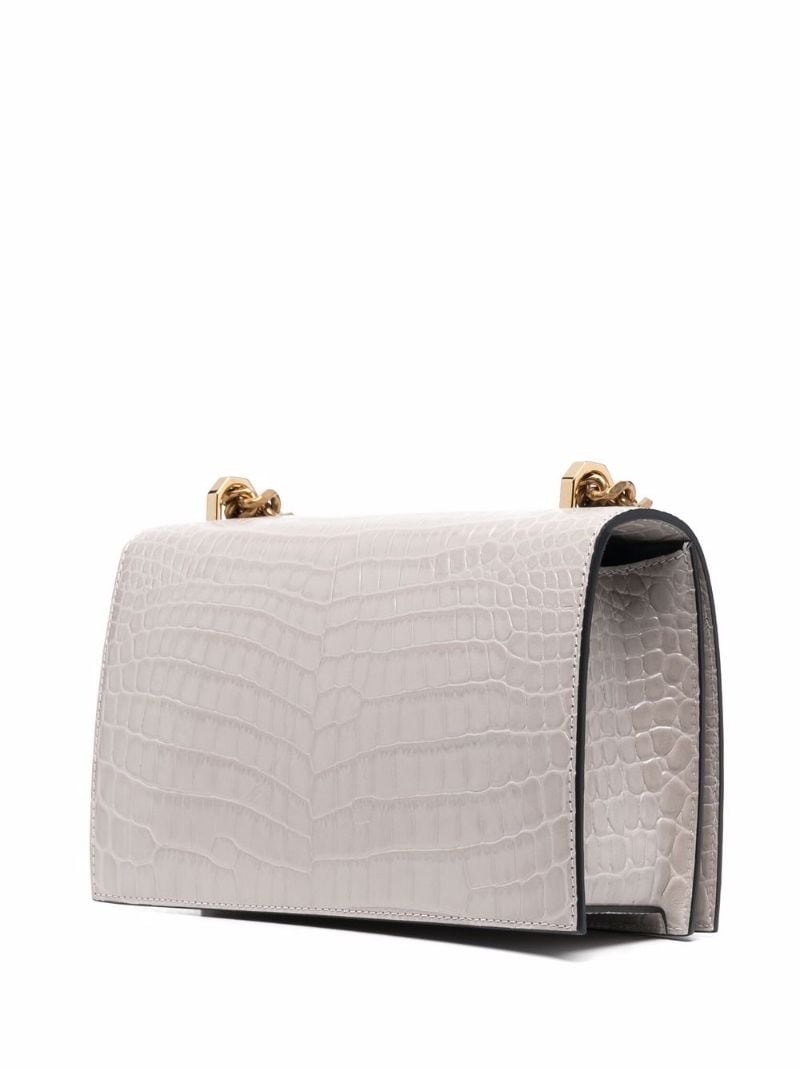 Jewelled crocodile-effect crossbody bag - 3