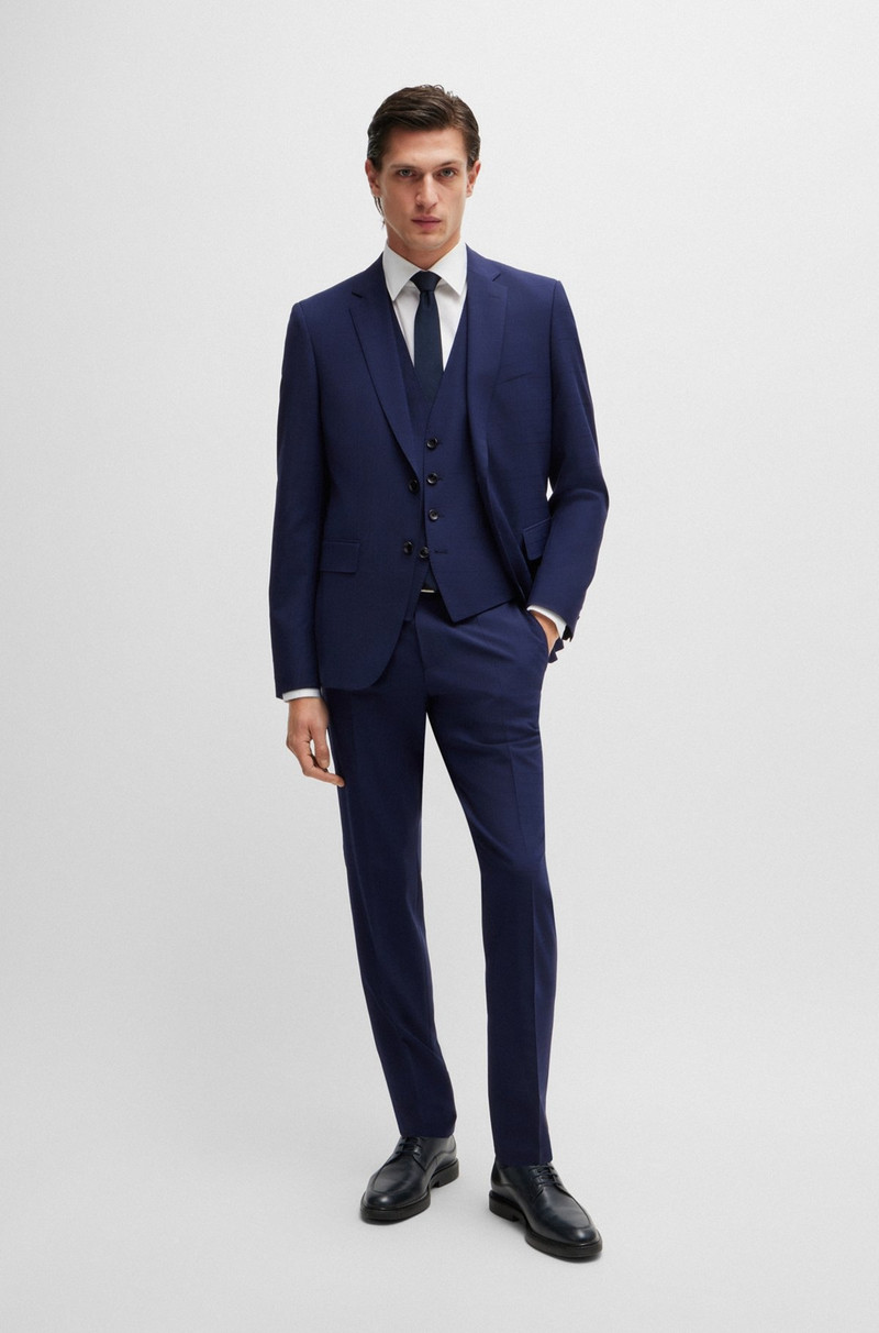 SLIM-FIT THREE-PIECE SUIT IN CHECKED STRETCH FABRIC 1