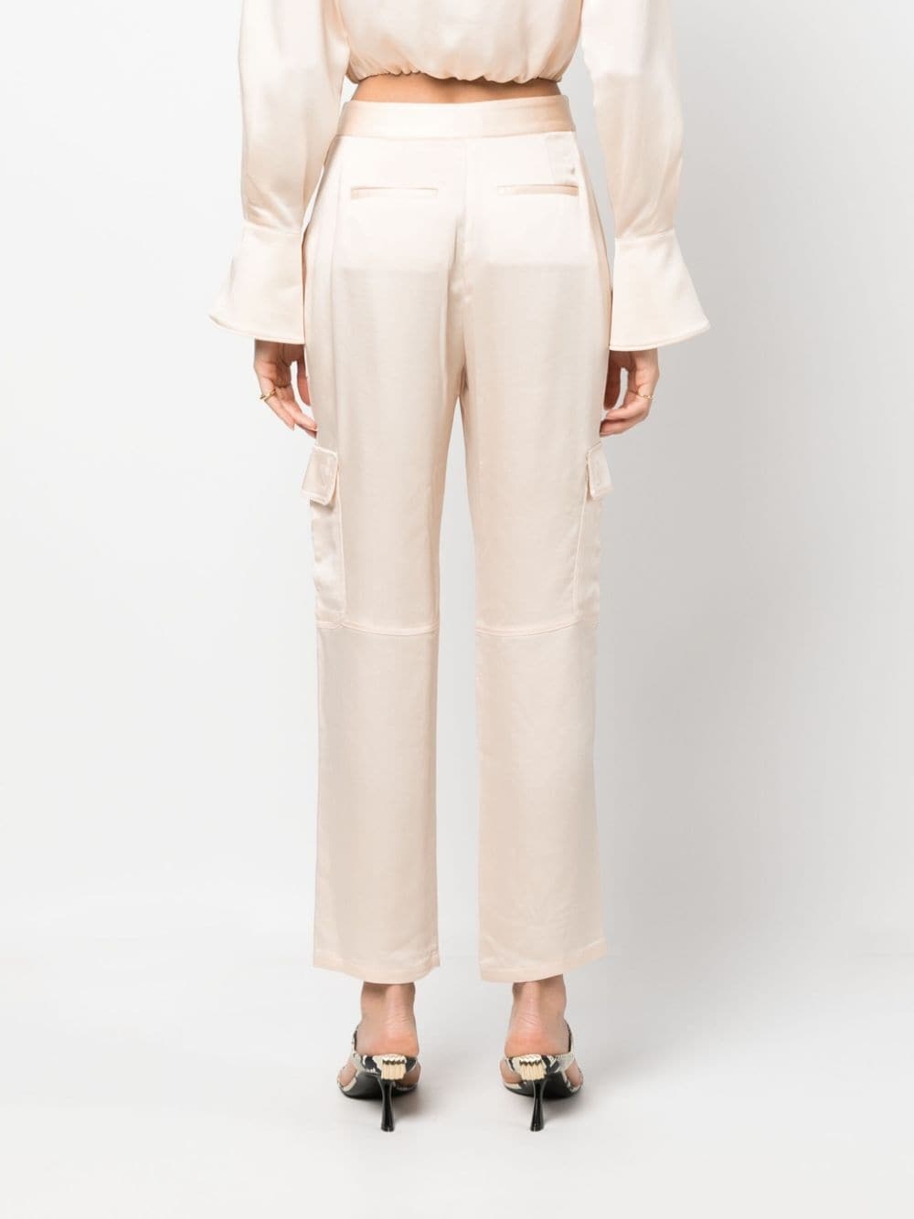 satin-finish cropped trousers - 4