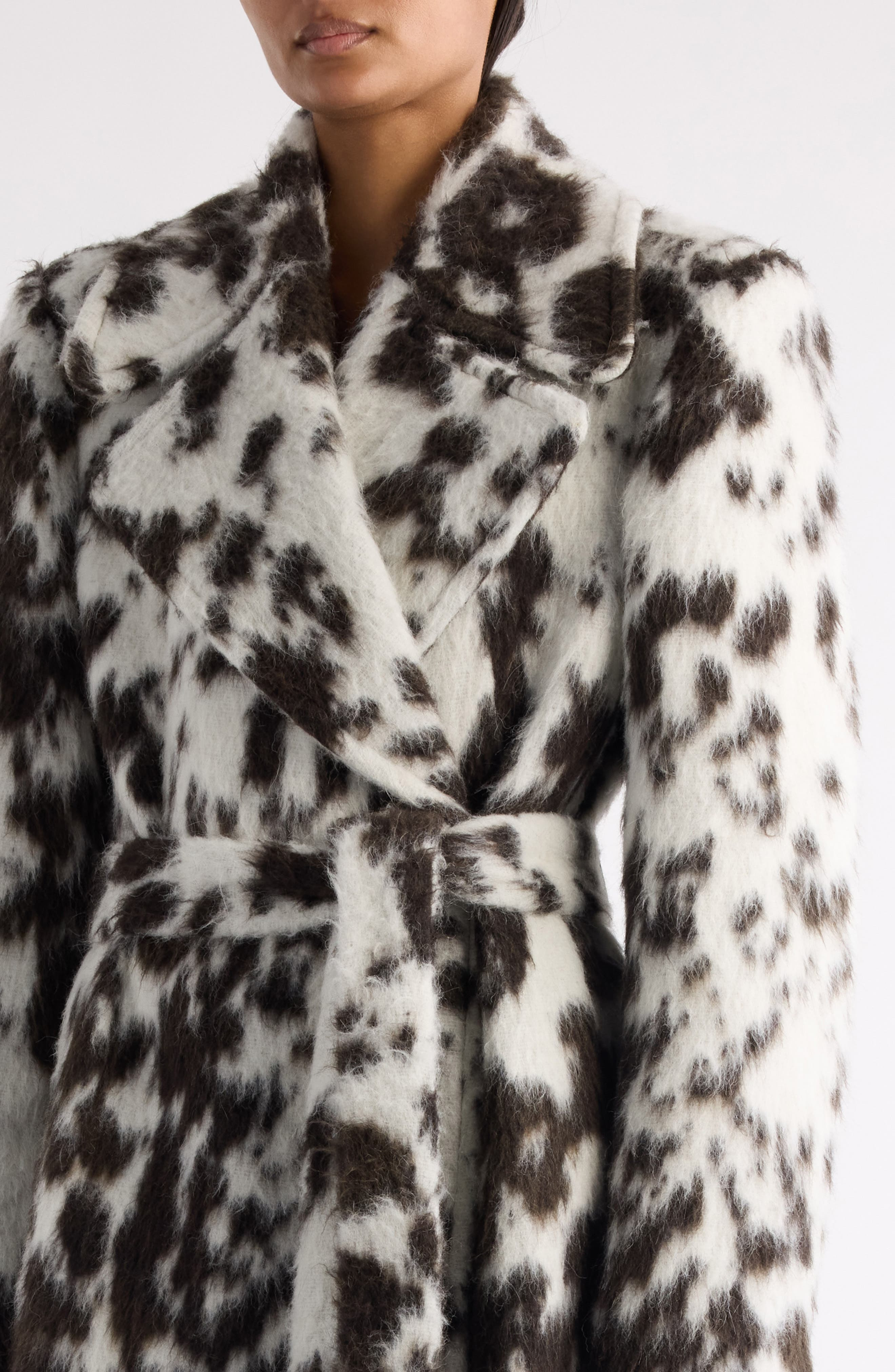 Dries Van Noten Rafaella Cow Print Faux Fur Jacket in Brown at Nordstrom - 3