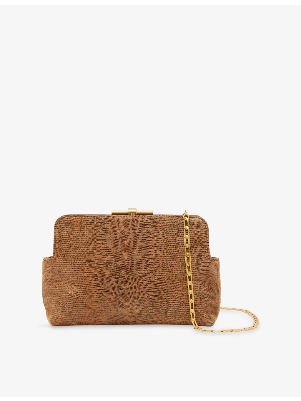 Bethany Lizard-Effect Suede Clutch Bag - 1