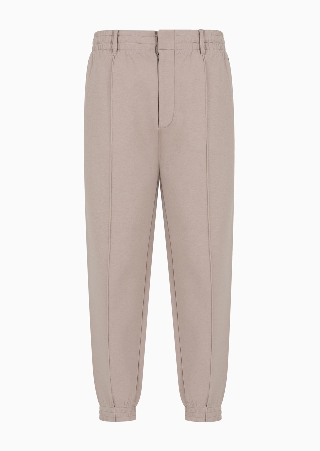 Double-jersey trousers with crease and stretch ankle cuffs - 1