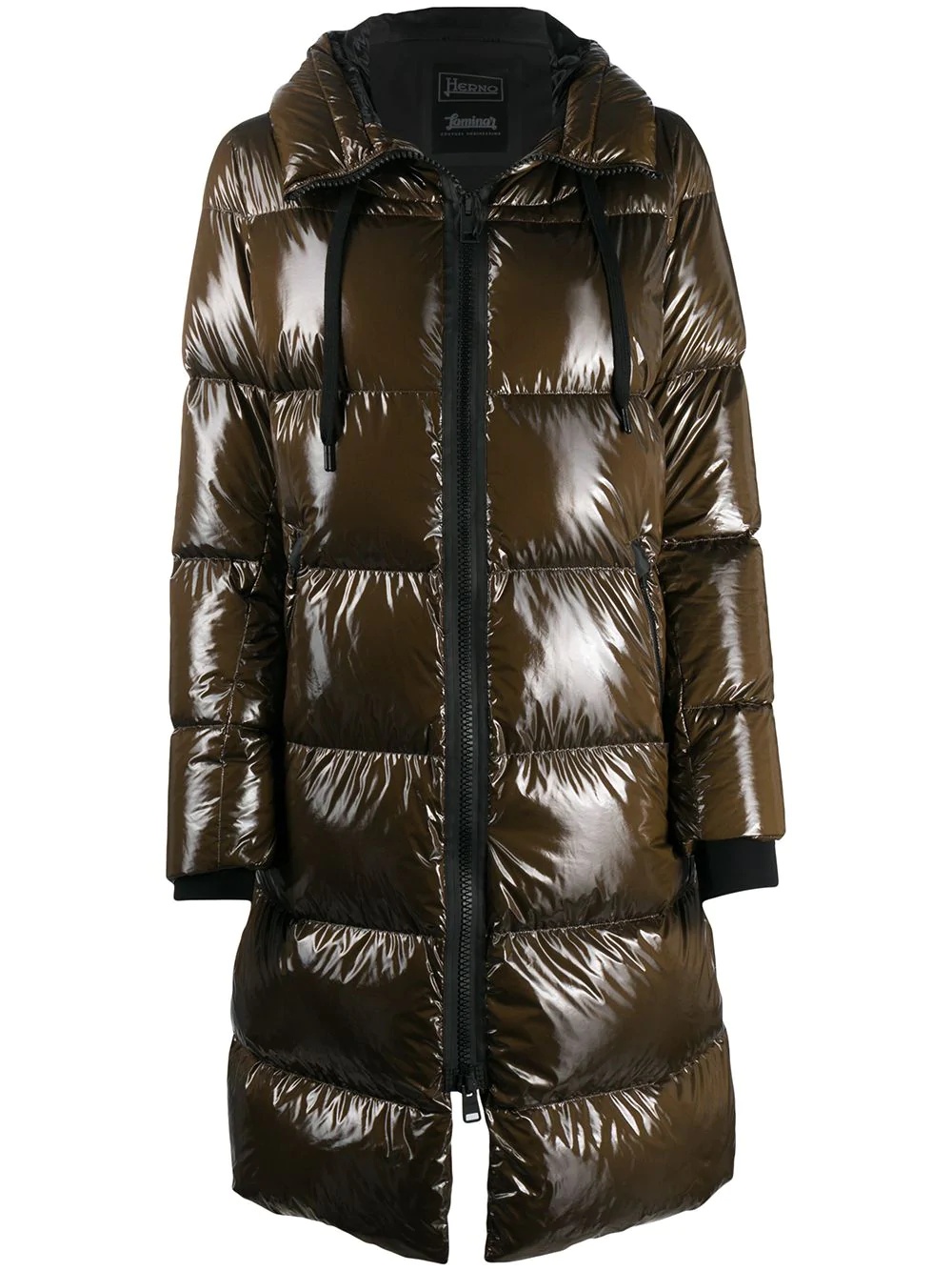 high-shine down-feather coat - 1