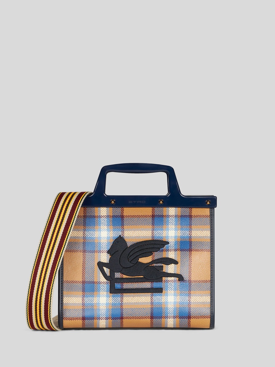 MEDIUM LOVE TROTTER BAG WITH TARTAN PRINT - 1