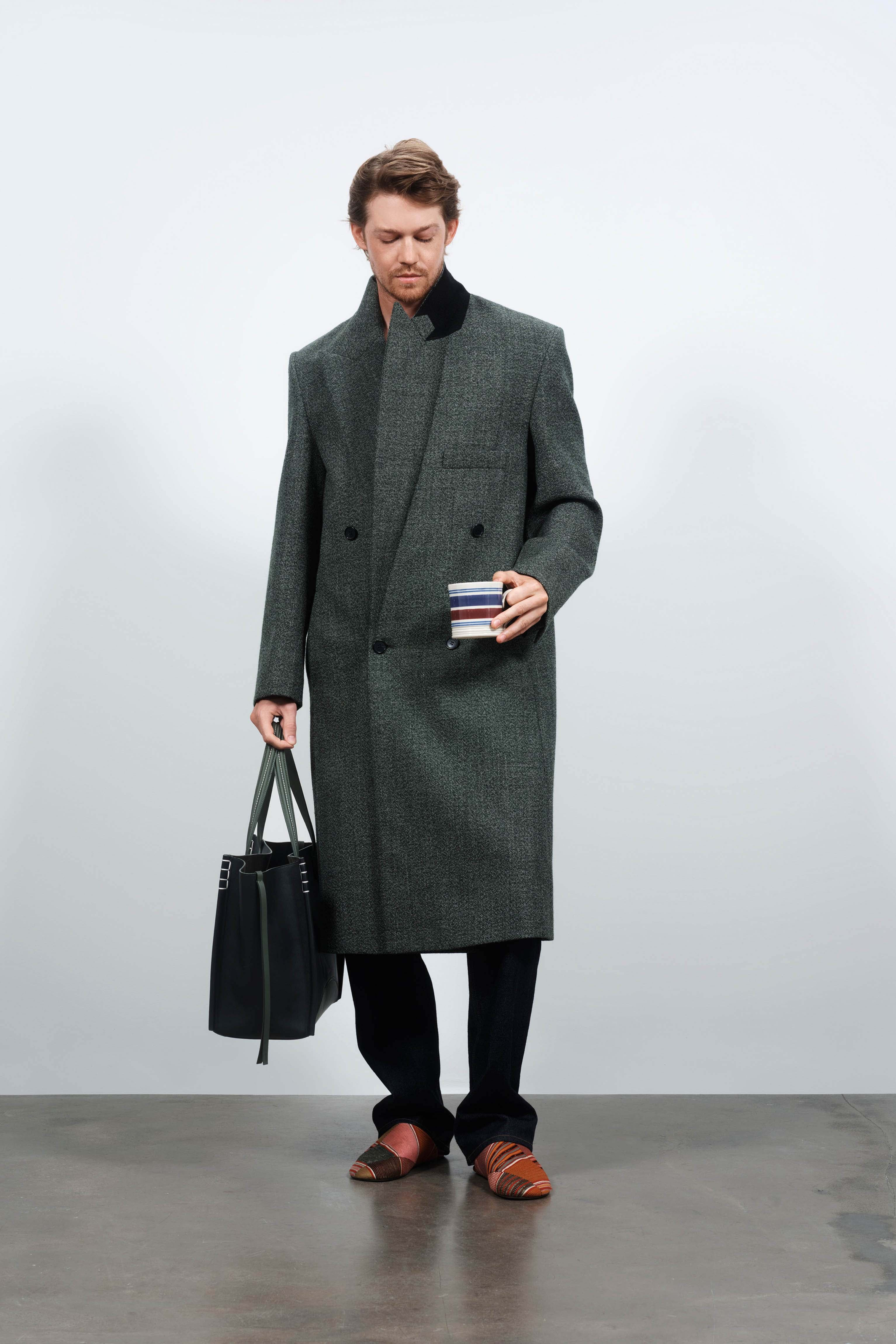 DOUBLE BREASTED COAT IN BOTTLE GREEN - 2