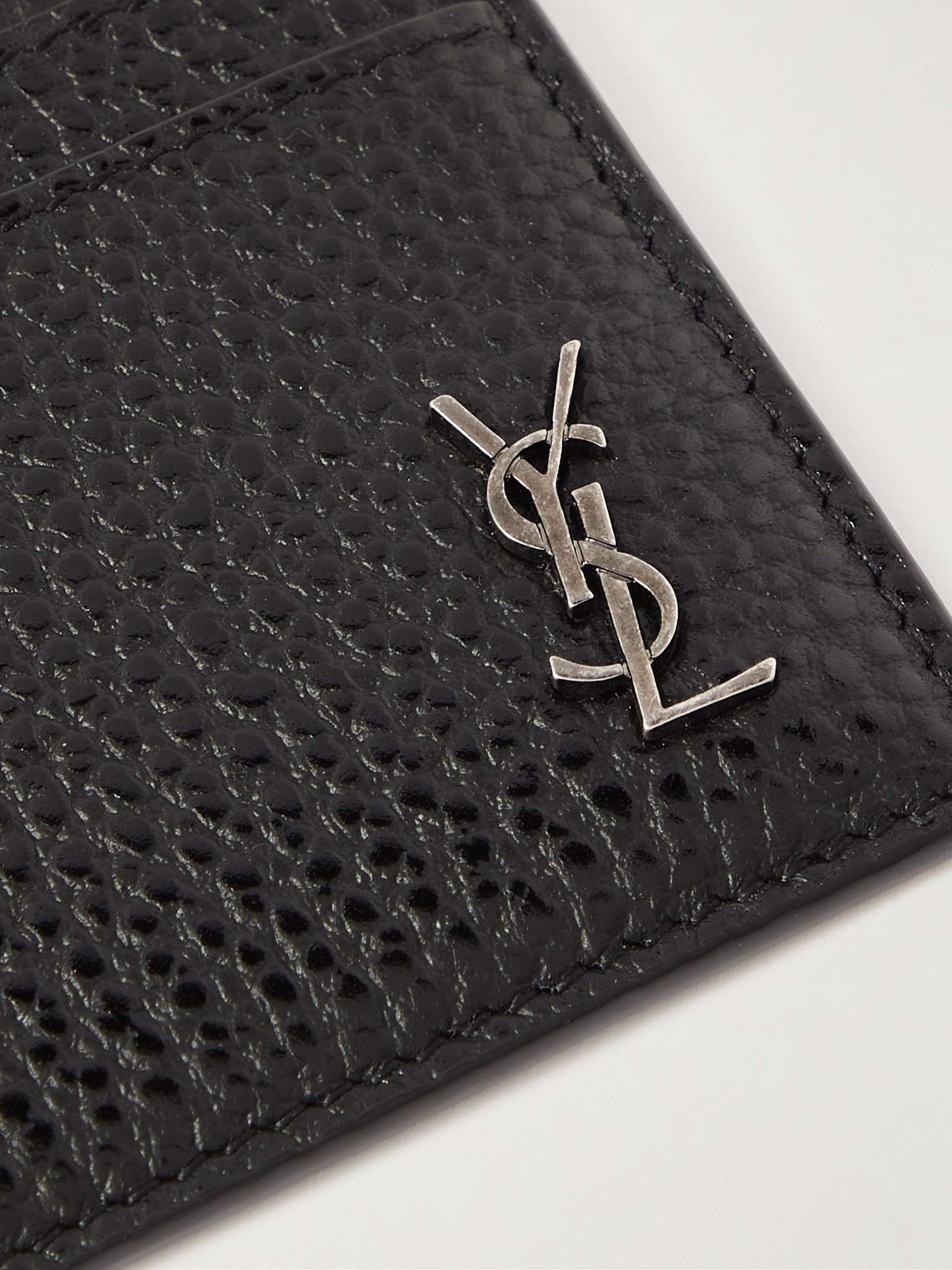 Tiny Cassandre Logo-Appliquéd Full-Grain Leather Cardholder - 4