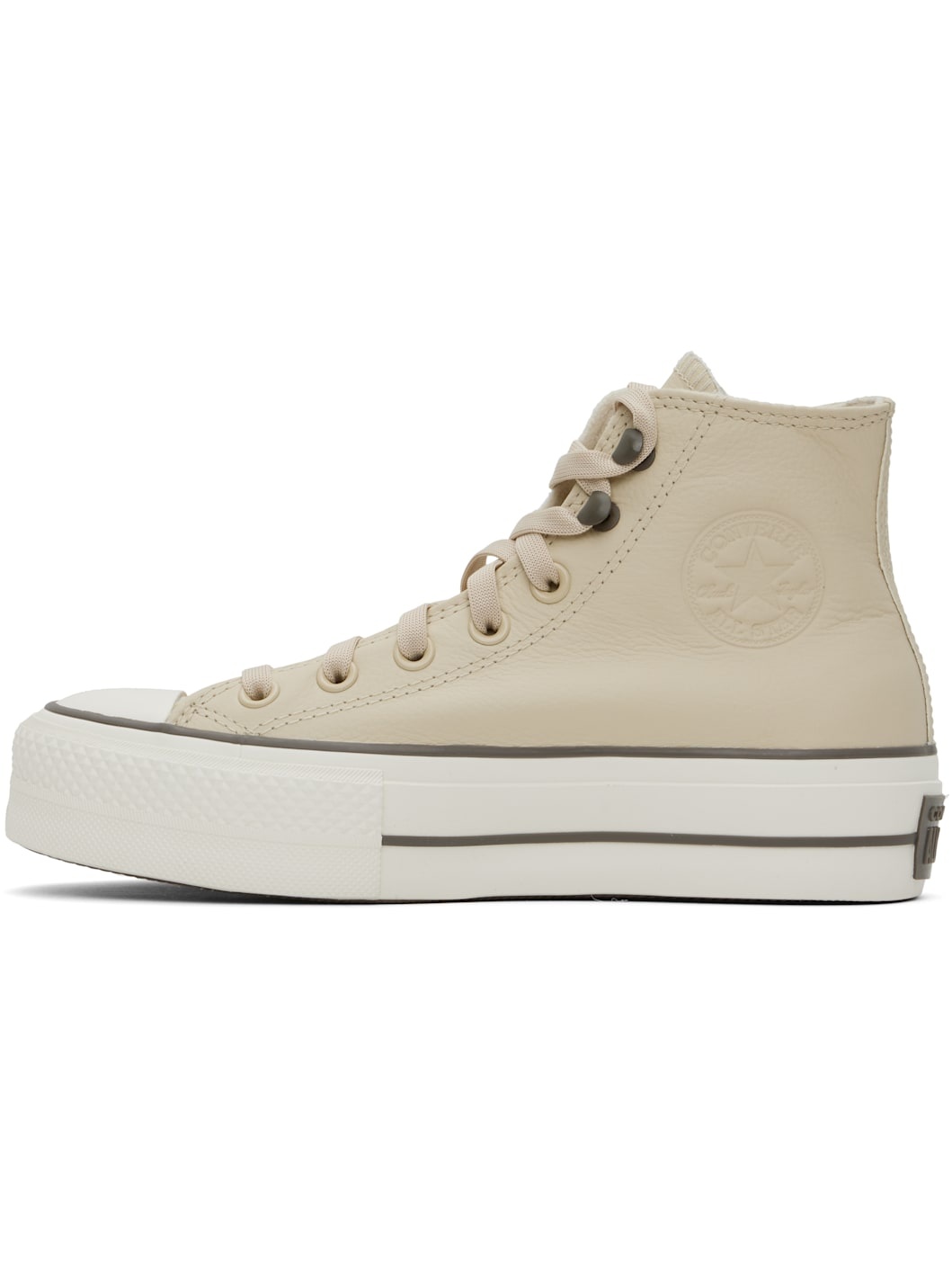 Beige Chuck Taylor All Star Lift Platform Weatherized Leather Sneakers - 3