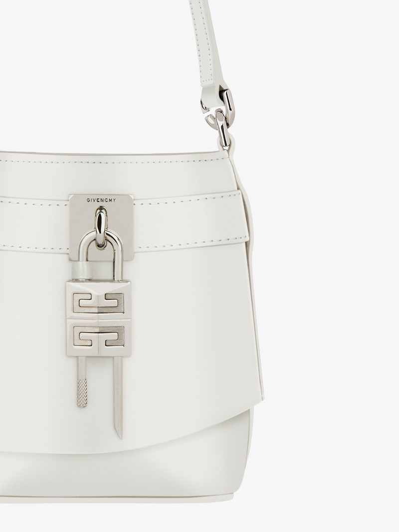 MICRO SHARK LOCK BUCKET BAG IN BOX LEATHER 7