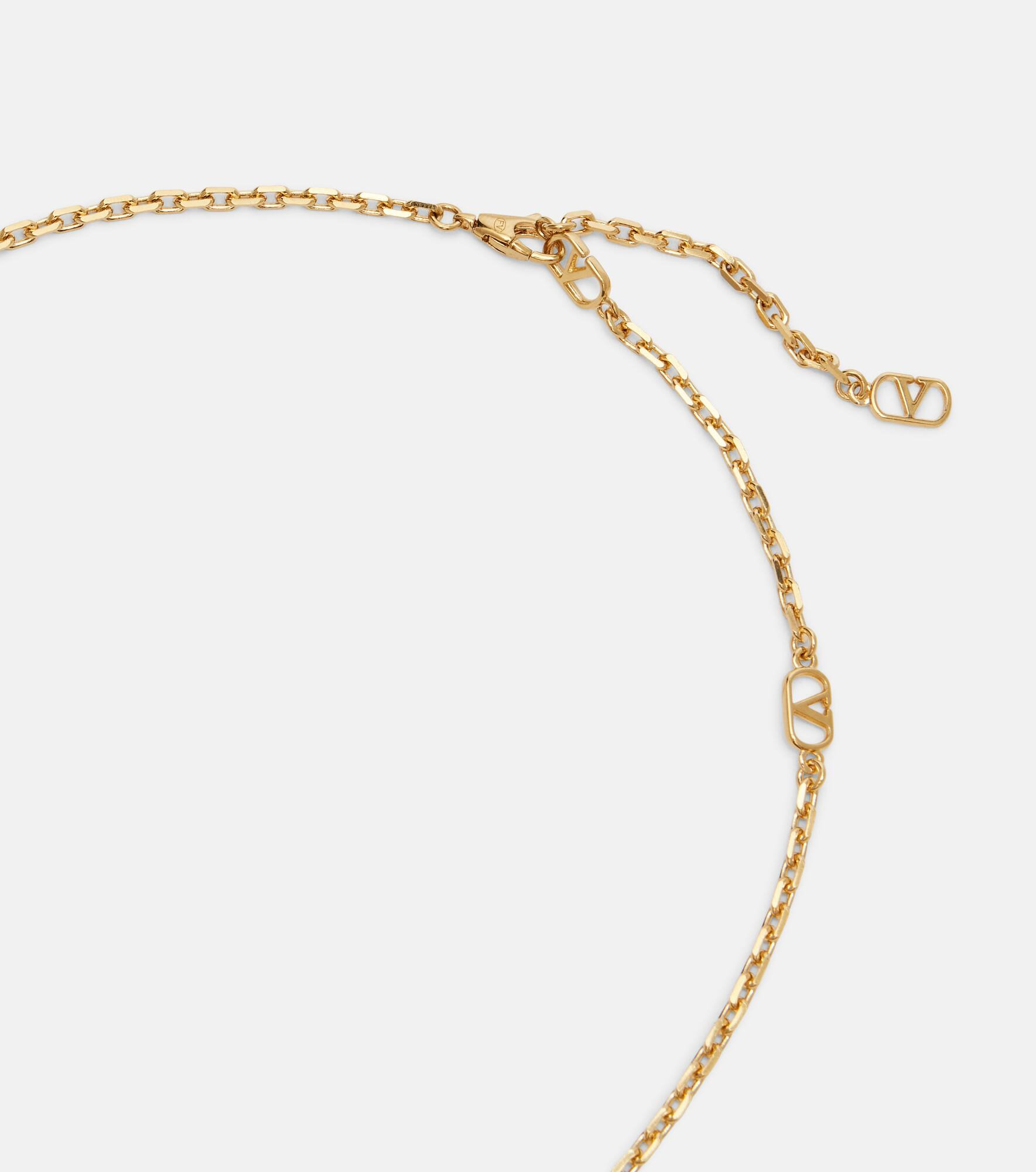 Cœur Royal VLogo enamel pendant necklace - 4