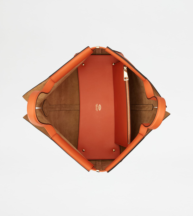 TOD'S DI BAG FOLIO IN LEATHER MEDIUM - ORANGE 5