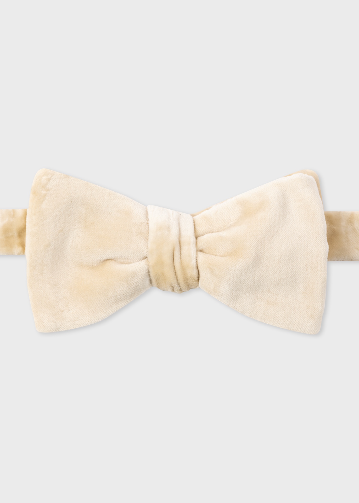 Ivory Velvet Self-Tie Bow Tie - 1