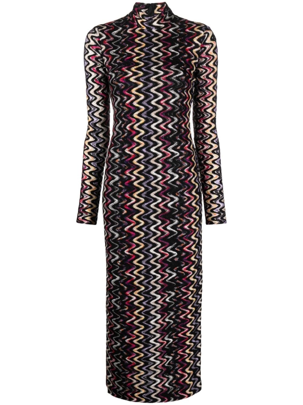 zigzag-pattern maxi dress - 1