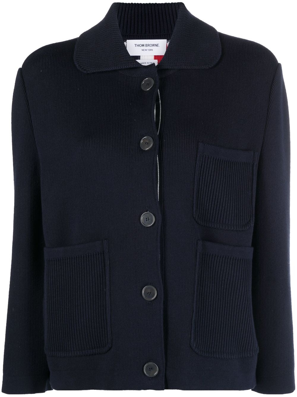 RWB-stripe intarsia jacket - 1