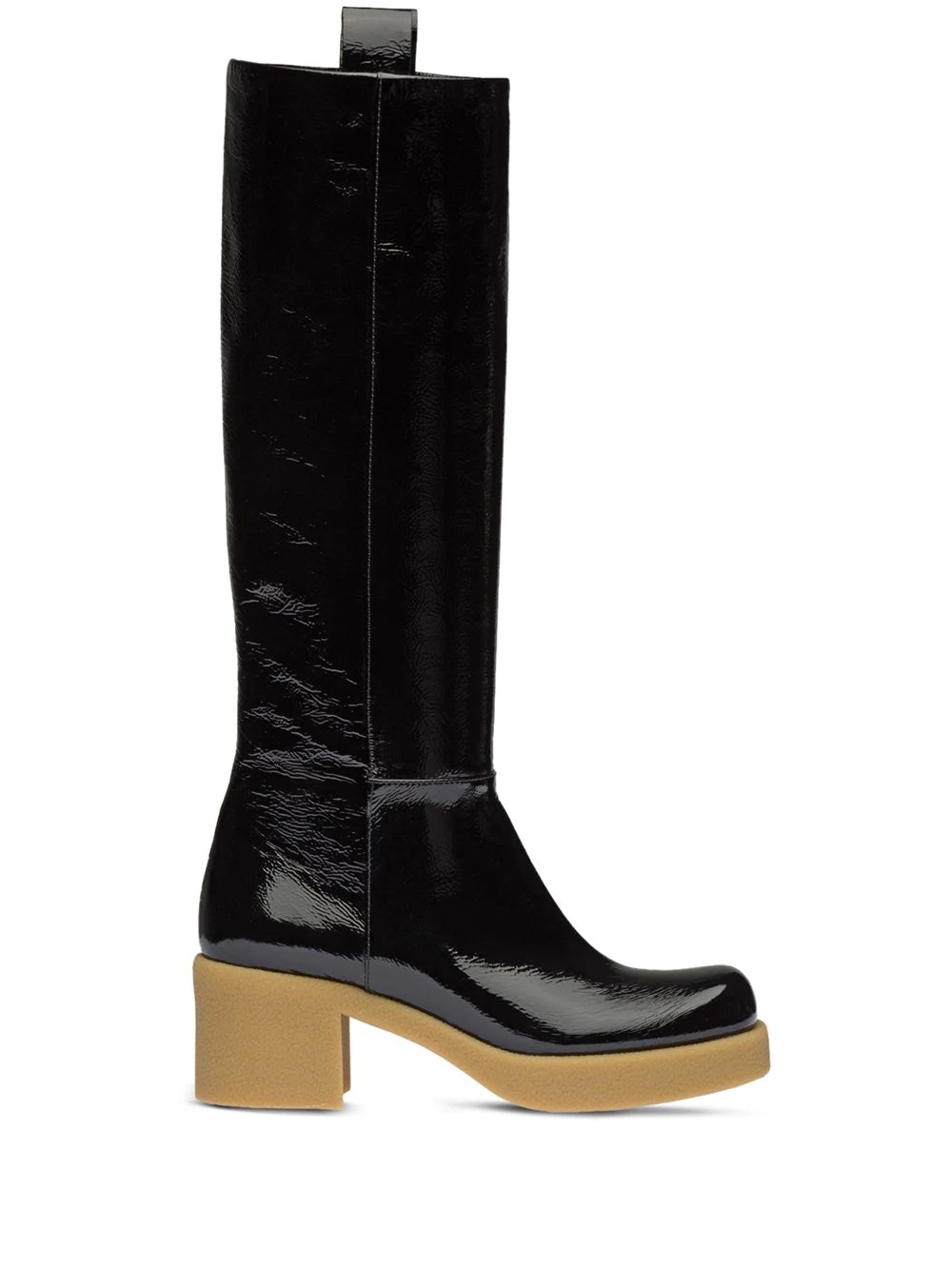 pull-tab knee-high boots - 1