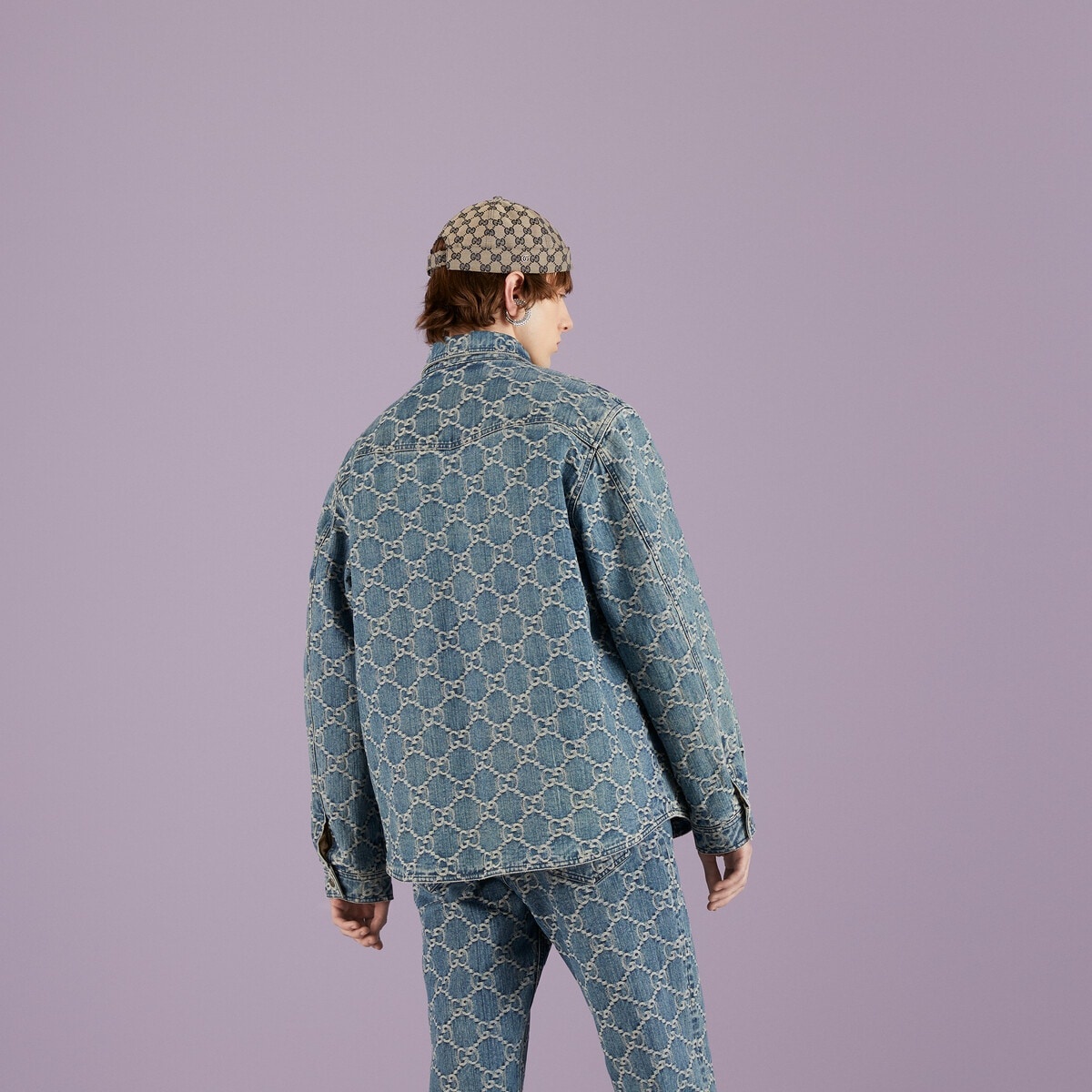 GG jacquard denim shirt - 6