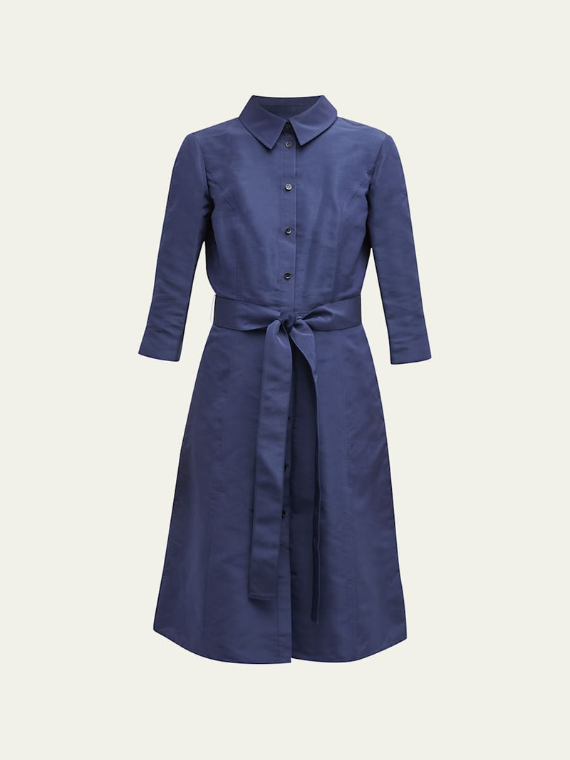 Faille 3/4-Sleeve Shirtdress 1