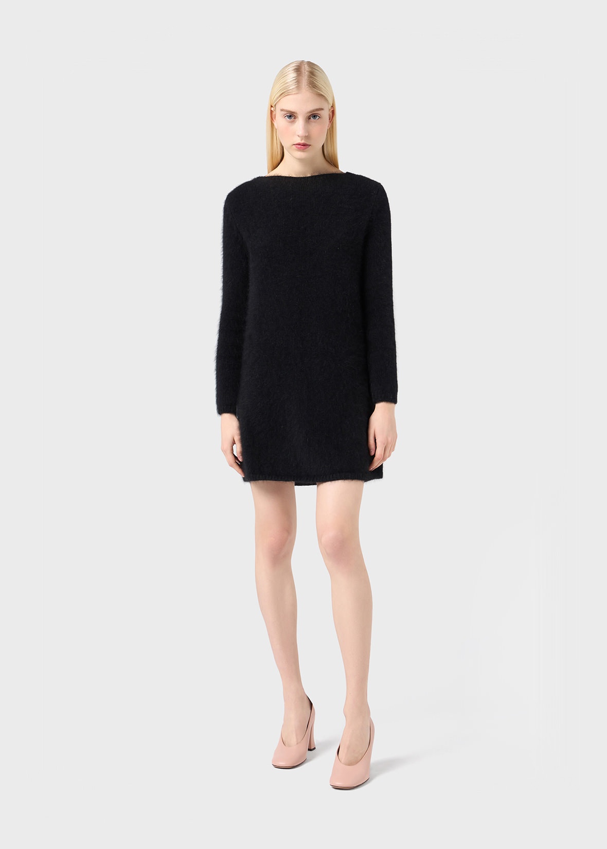 ANGORA WOOL DRESS WITH CUT-OUT AND HAND EMBROIDERY - 2