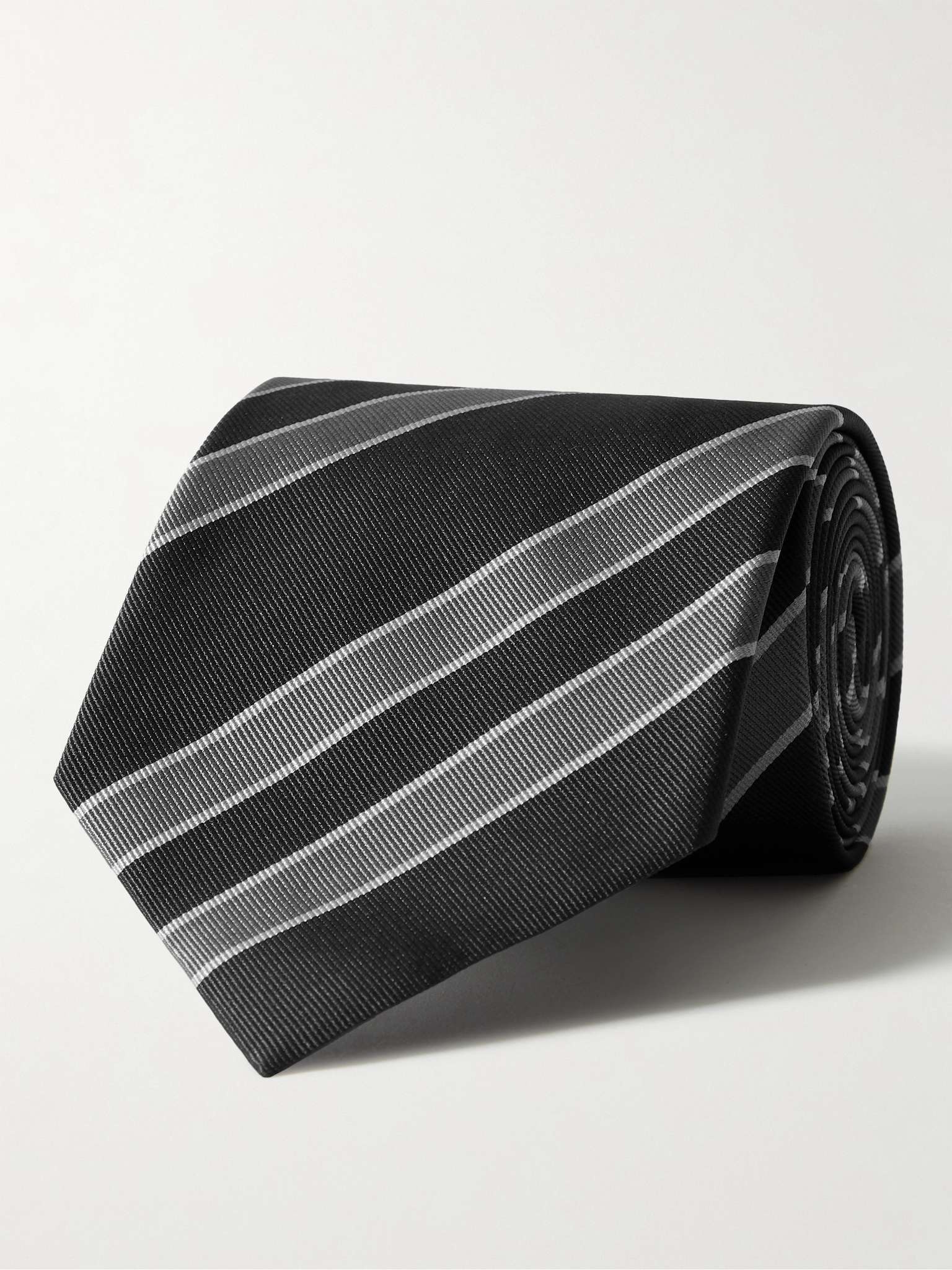 8cm Striped Silk-Faille Tie - 1