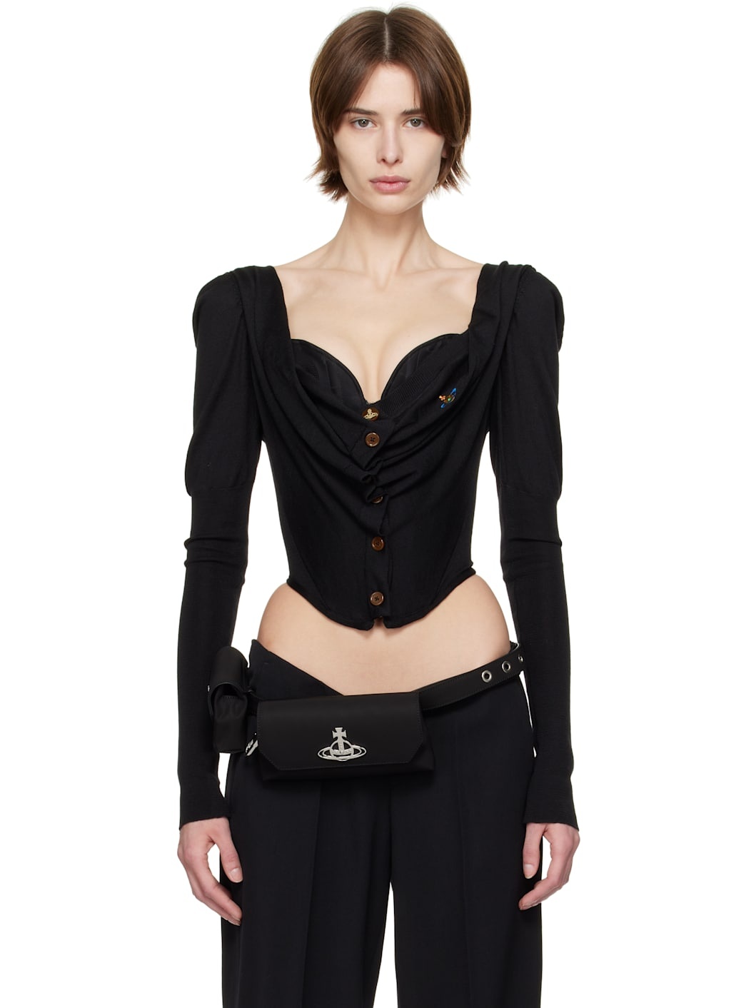 Black Bea Corset Cardi Blouse - 1