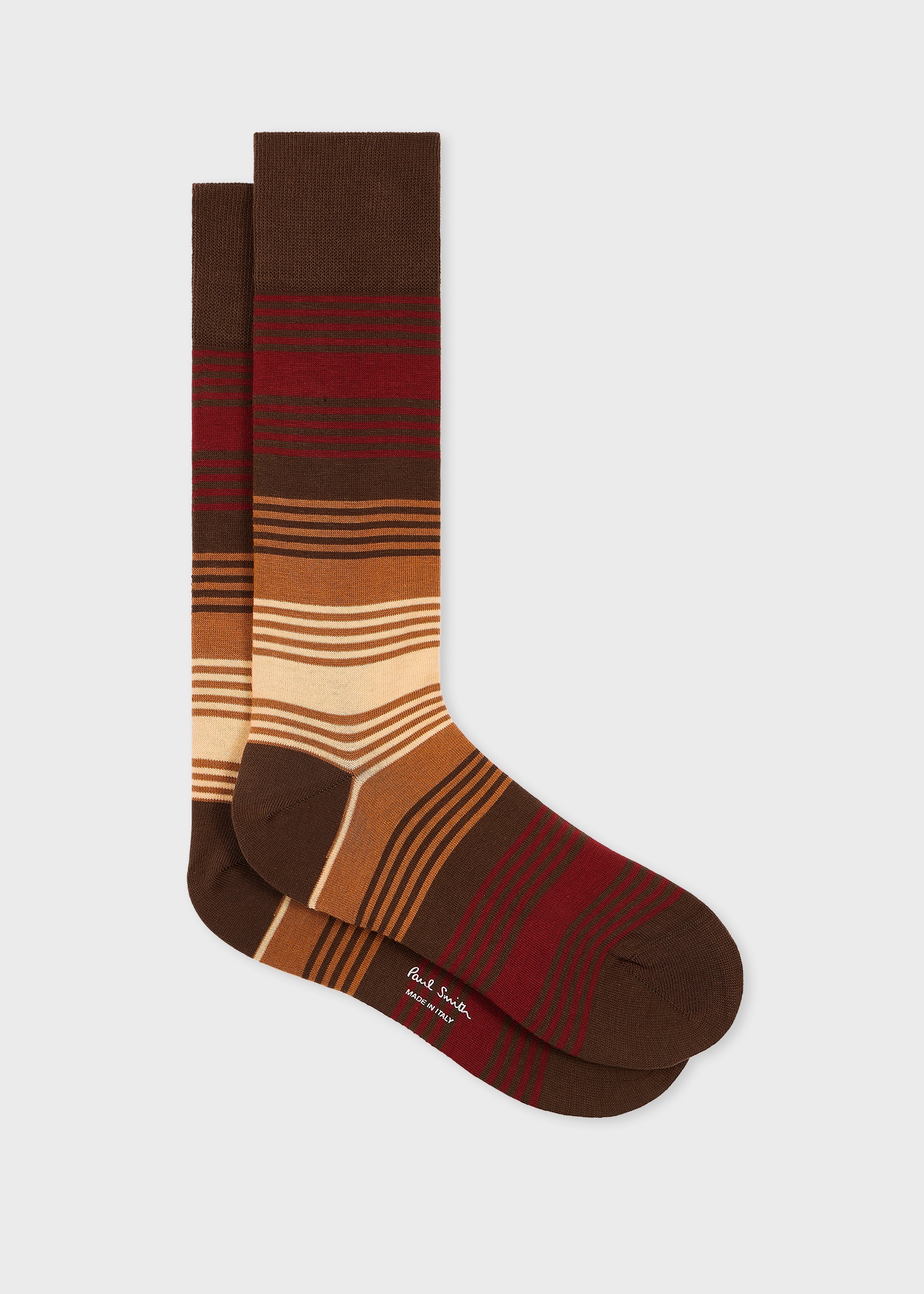 Brown Ombre Stripe Socks - 1