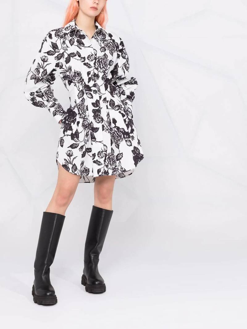 MSGM floral shift shirt dress outlook