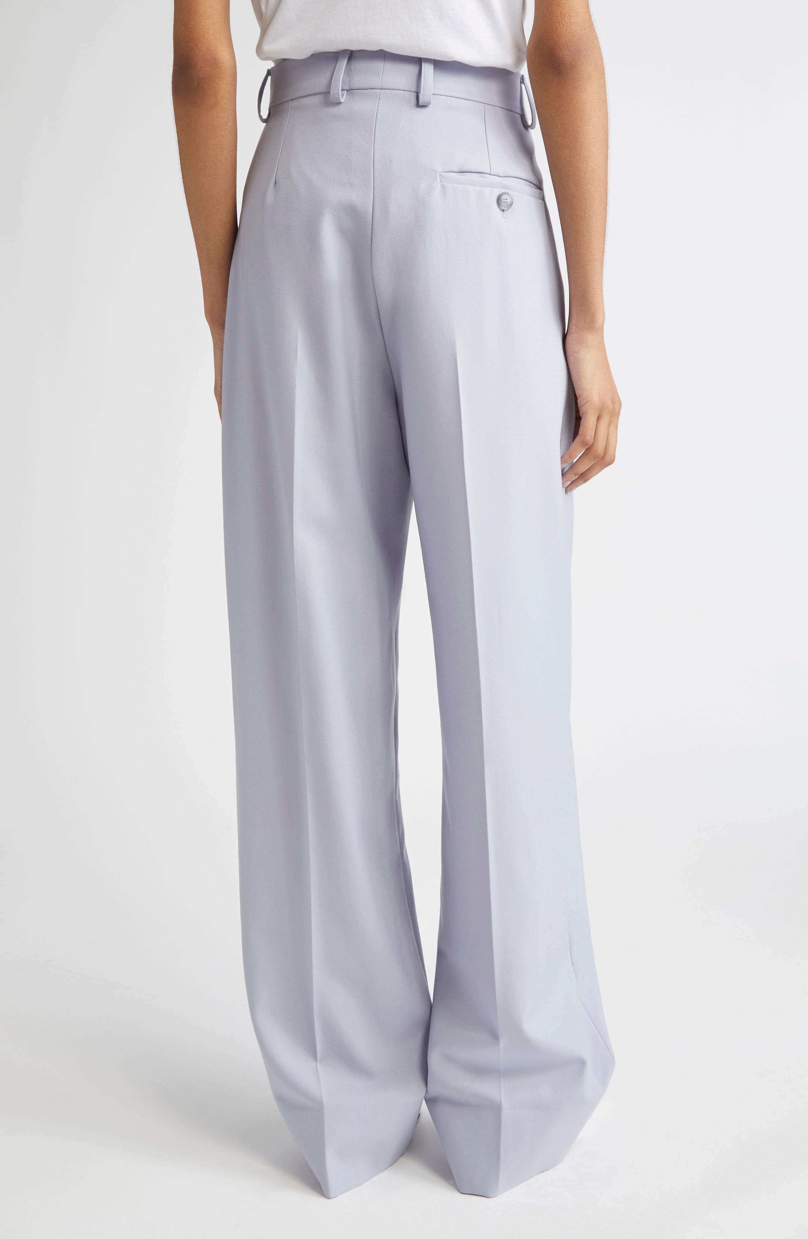 Stella McCartney Loose Straight Leg Wool Canvas Trousers in 4218 - 3