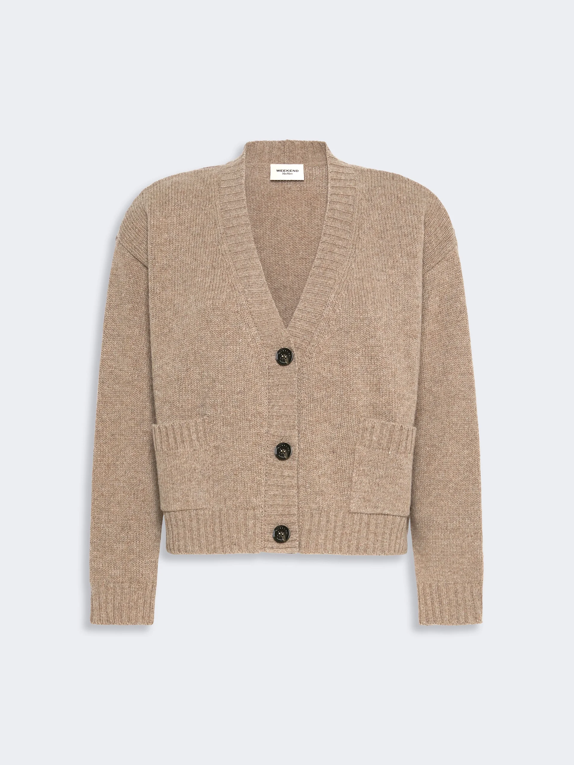 FILMATO V-neck wool yarn cardigan - HAZELNUT BROWN - 1