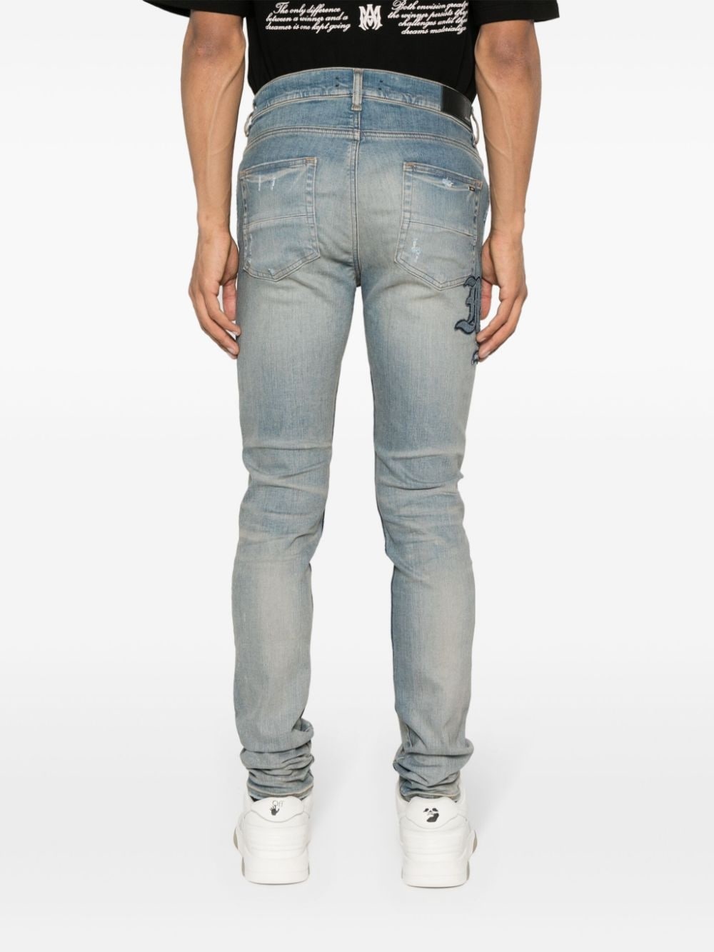 logo-patch ripped skinny jeans - 4