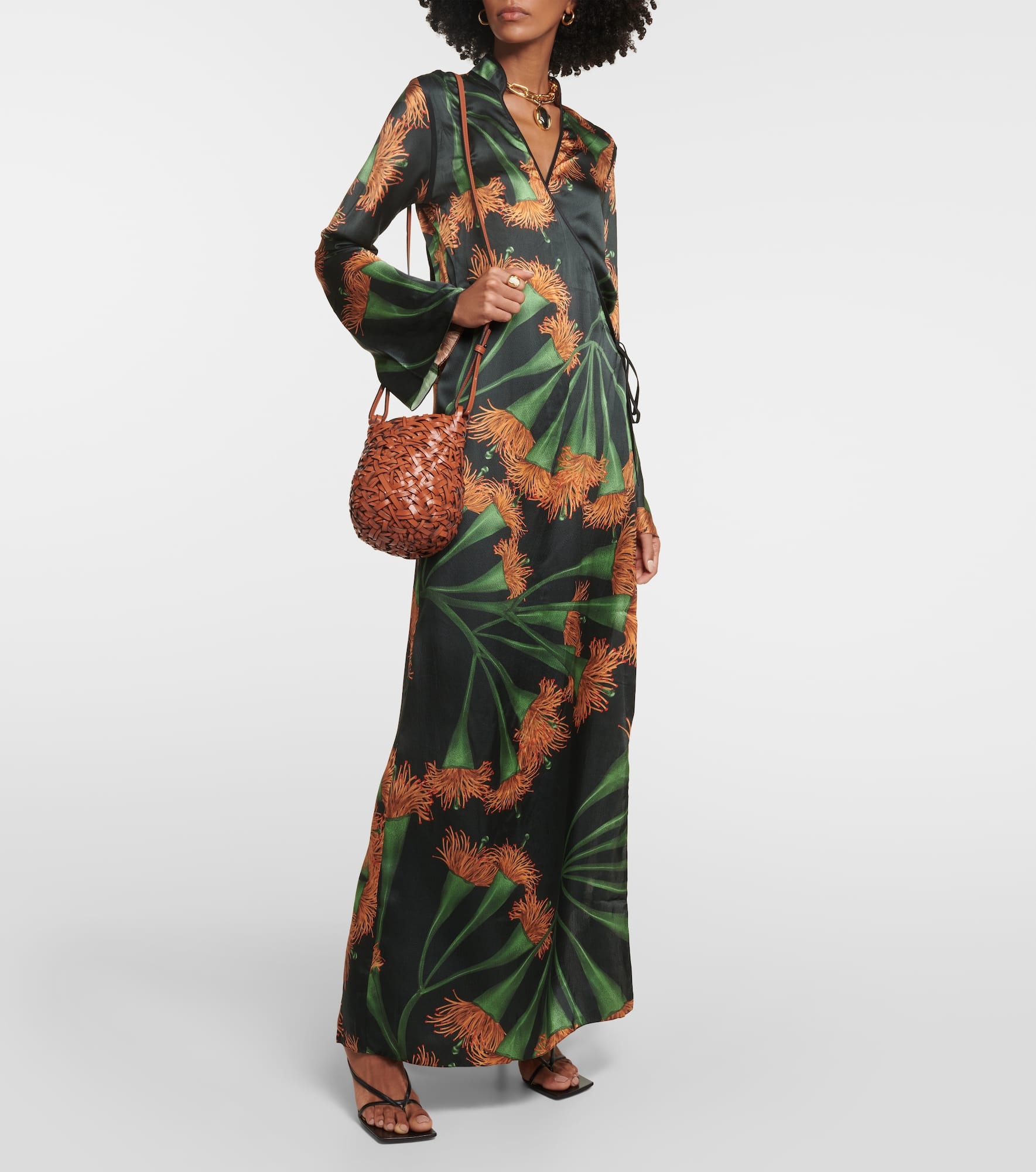 Printed silk-blend wrap dress - 2