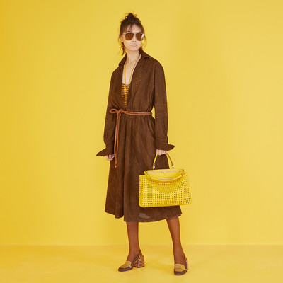 FENDI Yellow leather interlace bag outlook