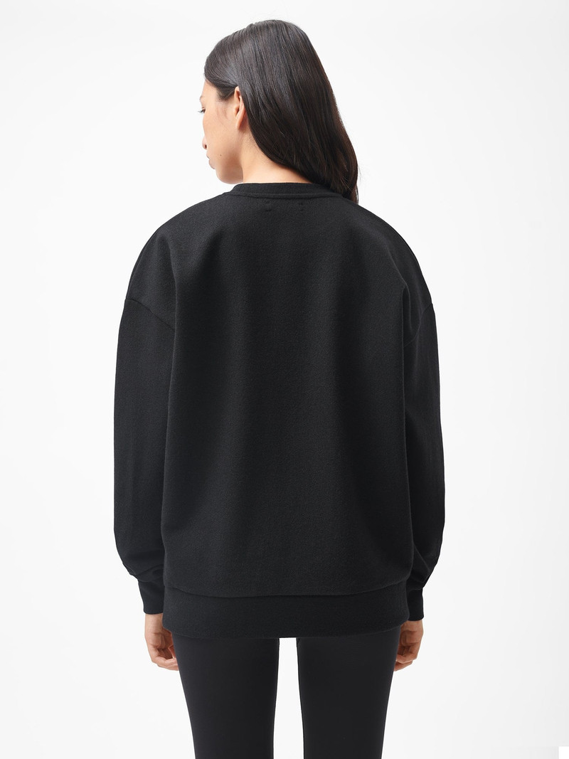 Womens Recycled Wool Jersey Oversized Sweater - Black 3