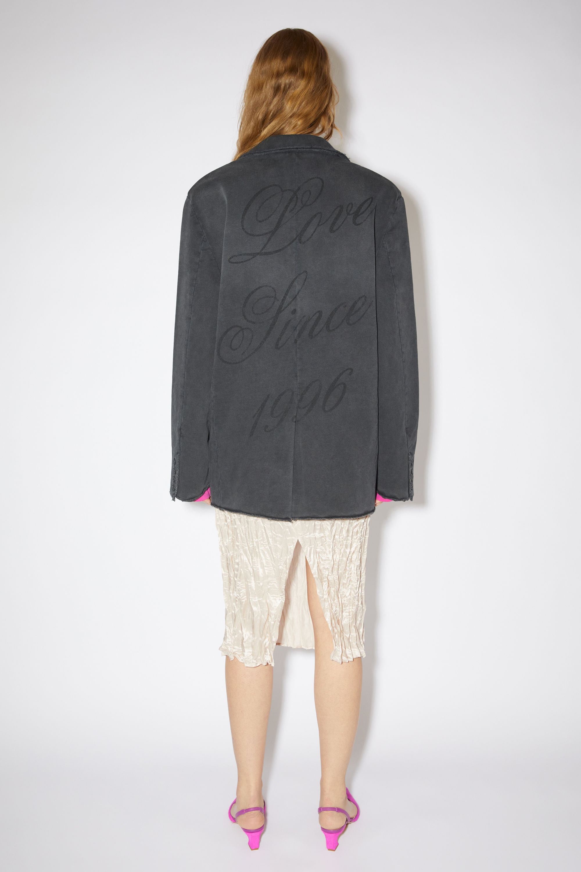 Printed suit jacket - Faded black - 3