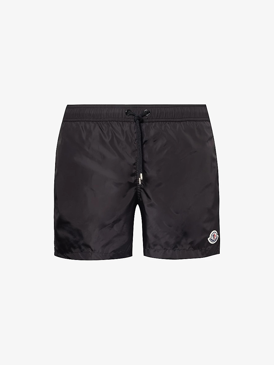 Brand-patch regular-fit swim shorts - 1